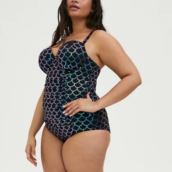 TORRID NWOT MERMAID SCALE UNDERWIRE ONE-PIECE - Picture 2 of 5
